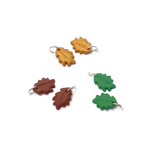 3 choix de breloques - Breloques thème Automne - feuilles de chêne - polymère fimo