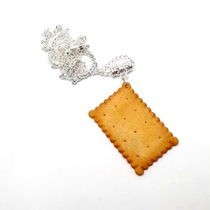 Collier Biscuit petit beurre nature biscuit gourmand pâte polymère image 2