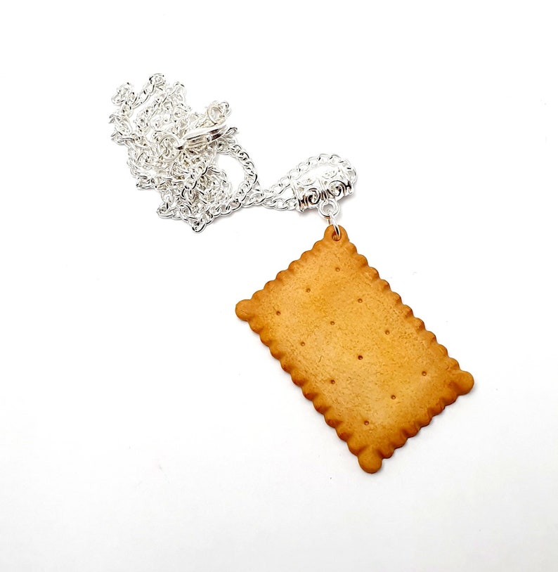 Collier Biscuit petit beurre nature biscuit gourmand pâte polymère image 2