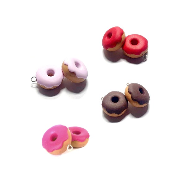 3 choix de breloques - 1x Breloques donut - polymère fimo