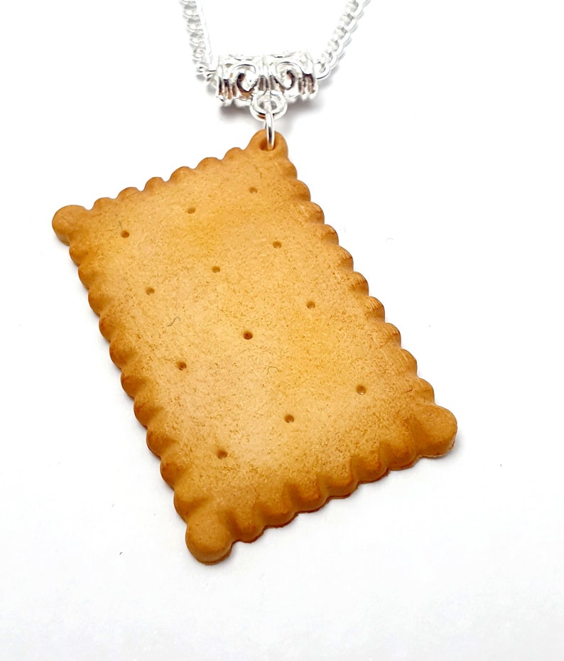 Collier Biscuit petit beurre nature biscuit gourmand pâte polymère image 3
