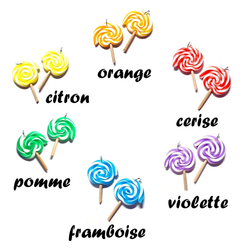 6 color choices Gourmet charms lollipops polymer image 2