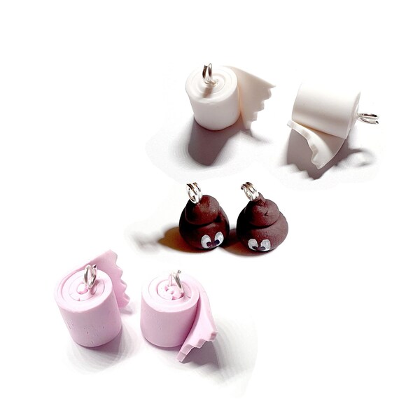3 color choices - Insolite Poo charms - polymer