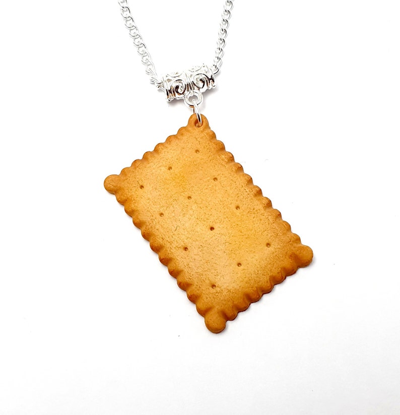 Collier Biscuit petit beurre nature biscuit gourmand pâte polymère image 1