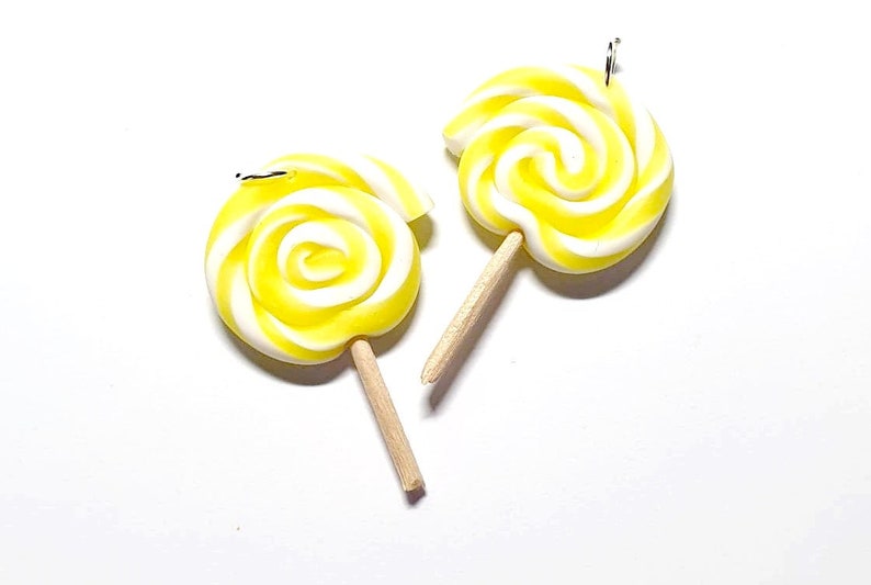 6 color choices Gourmet charms lollipops polymer citron