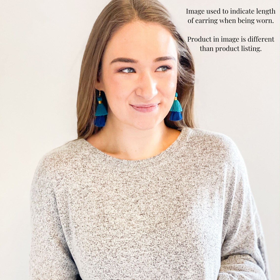 Moderne zwei getönte Creme und Ziegel Quaste Ohrringe mit GOLD | Etsy