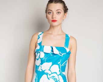 Vintage floral print summer dress