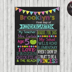 First Day of School Sign Chalkboard 1st Day of School Sign Personalized Back to School Photo Prop Kindergarten Sign 1st 2nd 3rd About Me