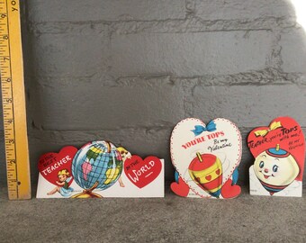 Three vintage kids valentines
