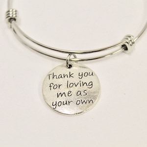 Stiefmoeder cadeau, bedankt dat je van me houdt als je eigen uitbreidende armband bedelarmband, stiefmoeder sieraden, schoonmoeder cadeau, bedankje cadeau