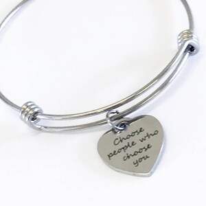 Confidence Jewelry, Choose People Who Choose You Bracelet, Stacking Bangle, Confidence Gifts For Her, Daughter Jewelry Gift, Stackable
