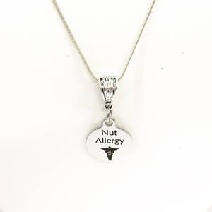 Nut Allergy Medical Necklace, Nut Allergy Medical Condition, Medical Awareness Pendant Necklace, Medical Jewelry Gift, Nut Allergy Jewelry