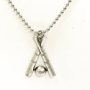 Baseball Necklace, Crossed Baseball Bat Necklace, Baseball Necklace For Men, Baseball Player Gift, Baseball Fan Gift, Baseball Team Gifts