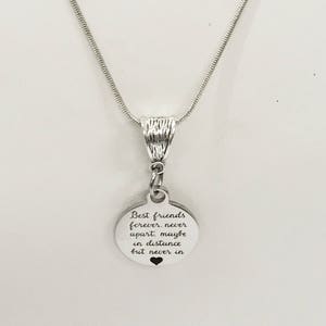 Best Friends Necklace, Best Friends Forever Necklace, Best Friend Jewelry, Best Friends Never Apart, BFF Moving Gift, Long Distance Friend