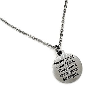 Charm Anklet, Never Trust Your Fears, The Don’t Know Your Strength, Strong Woman Gift, Encouragement Gift, Motivational Quote, Encouraging