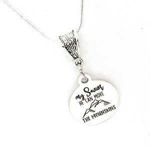 Mustard Seed Faith Gift, My Savior He Can Move The Mountains Necklace, Christian Gift, Scripture Gifts, Religious Gifts, Matthew 17 20 Gift