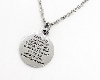 Motivating Quote Stepping Stones Don\u2019t Carry Your Mistakes Encouragement Gift Charm Anklet Moving Forward Encouraging Gift Anklet