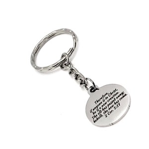 Scripture Gift, New Creation In Christ Keychain, 2 Cor 5 17 Keychain, Scripture Quote, Scripture Keychain, Faith Gift, Christian Gift