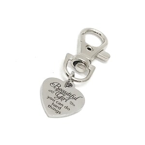 Bag Charm, Beautiful Girl You Can Do Hard Things Charm, Daughter Gift, Granddaughter Gift, Encouraging Her, Purse Charm, Graduation Gift
