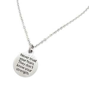 Charm Bracelet, Never Trust Your Fears, The Don’t Know Your Strength, Strong Woman Gift, Encouragement Gift, Motivational Quote, Encouraging