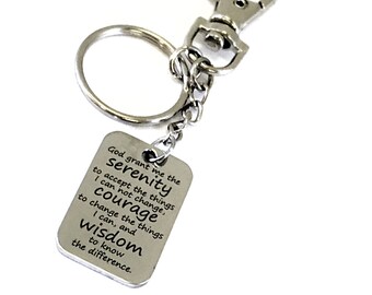 Serenity Prayer Guardian Bell: A Super Thoughtful Gift For Luck & Fortune (Cool Pewter Keychain)