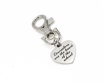 Counselor Gift, Counselors Are The Heart Of The School Clip On Charm, School Counselor, School Staff Gifts, Back To School Gifts