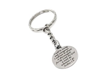 Scripture Gifts, I Will Be Strong And Courageous Keychain, Joshua 1 9, Scripture Keychain, Scripture Quote, Faith Gifts, Christian Gifts