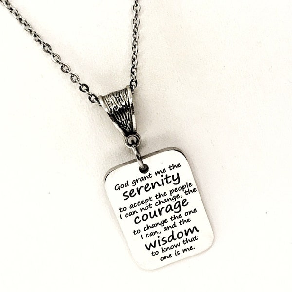 Serenity Prayer Necklace, Serenity Courage Wisdom, Wisdom To Change Me, Codependency Prayer, I Can Change Me, Encouraging Her