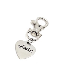Sweet 16 Gift, Sweet 16 Clip On Charm, Sweet Sixteen Gift, Daughter Gift, Granddaughter Gift, 16th Birthday, Sixteenth Birthday Party
