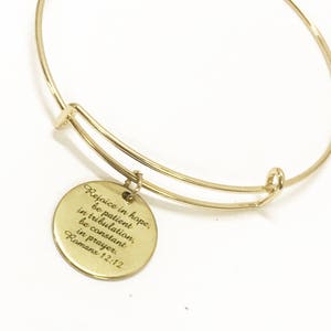 Christlichen Schmuck, freuen sich in Hoffnung Armband, Römer 12: 12 Schmuck, christliche Geschenk, christliche Armband, Bibel Vers Schmuck Geschenk für sie