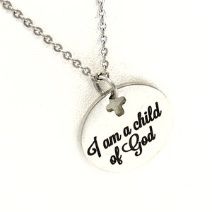 Christian Gift, I Am A Child Of God Necklace, Christian Necklace, Christian Jewelry, Religious Gift, Baptism Jewelry Gift, Confirmation Gift