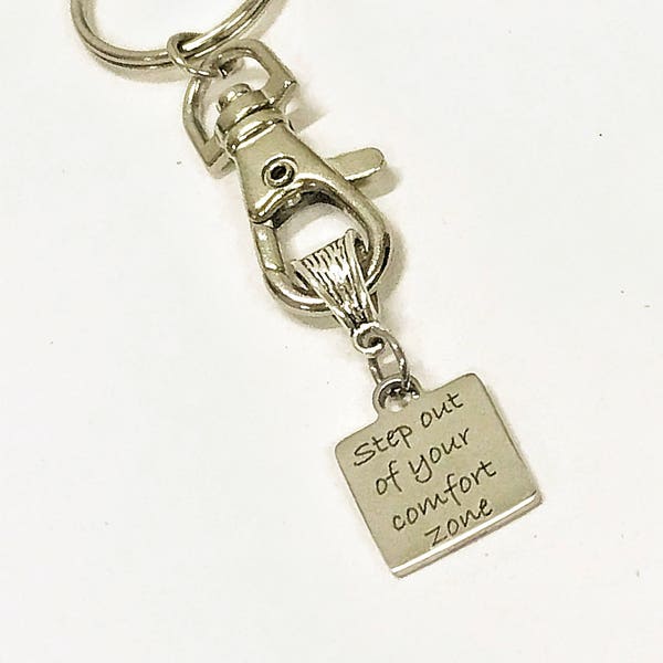 Motivational Gift, Step Out Of Your Comfort Zone Keychain, Entrepreneur Gifts For Him, Direct Sales Team Gifts, New Job Gifts For Her,