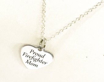 Collar para mamá bombera, joyería para mamá bombera orgullosa, regalo para mamá bombera, regalo para madre bombera, regalo para la madre de un bombero