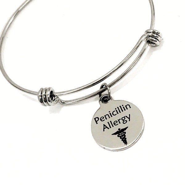 Penicillin Allergy Medical Charm Bracelet, Penicillin Allergy Awareness, Penicillin Allergy Jewelry, Medical Notification, Medical Awareness