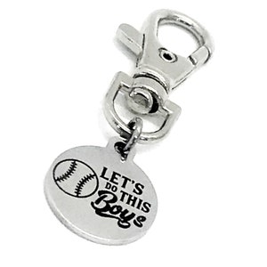 Baseball-Charm, „Let's Do This Boys“-Taschen-Charm, Baseball-Spieler-Geschenk, Baseball-Taschen-Clip-on-Charm, Baseball-Mutter-Geschenk, Taschen-Charm, Geldbeutel-Charm