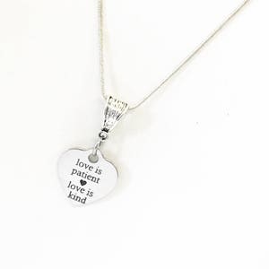 Scripture Necklace Gift, Love Is Patient Love Is Kind Necklace, 1 Cor 13 Necklace, 1 Cor 13 Jewelry, Wedding Jewelry Gift For Her