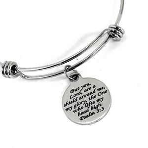 The Lord Is Our Shield Bracelet, Psalm 3 3 Scripture Bracelet, Christian Bracelet, Daughter Gift, Customizable Gift, Bible Verse Gift