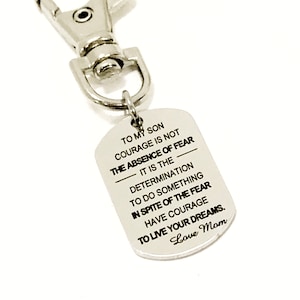 Bag Charm, To My Son, Have Courage Charm Clip, Live Your Dreams Bag Clip, To Son From Mom, Keychain Clip, Gift For Son, Sports Bag Clip