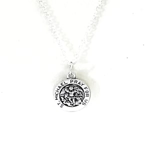 St. Michael Necklace, Saint Michael Jewelry Pendant, Patron Saint Jewelry, Catholic Jewelry, Saint Michael the Archangel, Enemy of Satan