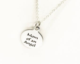 Miscarriage Memorial, Mom Of An Angel Necklace, Miscarriage Memorial Necklace, Miscarriage Memorial Gift, Child Loss Gift, Angel Mom Gift