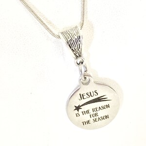 Christmas Necklace, Christmas Jewelry, Christmas Gift, Jesus Is The Reason For The Season Necklace, Christian Necklace Gift For Her