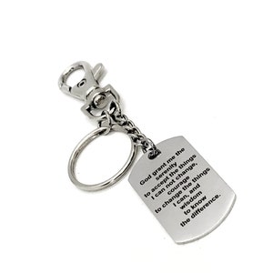Porte-clés prière de sérénité, médaille pour chien prière de sérénité, cadeau prière de sérénité, cadeau de récupération, citation de récupération,