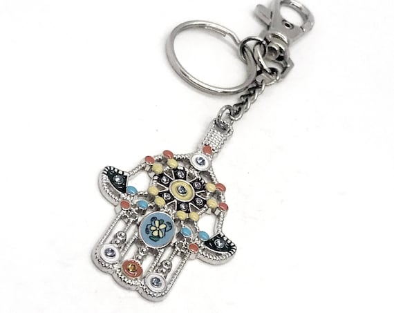Hamsa Keychain, Good Luck Keychain, Hand Of Fatima Pendant, Protection Pendant Keychain, Hamsa Jewelry Gift For Her, Hamsa Pendant