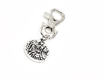 Be Grateful And Give Thanks Charm, Thanksgiving Gifts, Be Thankful, Christian Gifts, Bag Charm, Purse Charm, Gift For Her