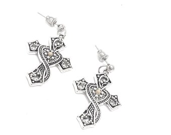 Schmuck mit Glaubensmotiven, Senfkorn-Kreuz-Ohrringe, Senfkorn-Schmuck, Matthäus 17,20, Senfkorn-Schmuck mit Glaubensmotiven, Geschenke mit Bibelversen, Glaubensgeschenk