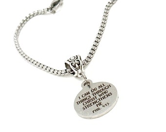 Inspirerande bibelversarmband Jag förmår allt genom Kristus Filipperbrevet 4 13