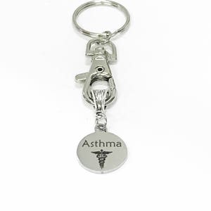 Asthma Medical ID Awareness Keychain, Asthma Keychain, Asthma Condition Awareness, Medical Notification Keychain, Asthma Keychain Gift