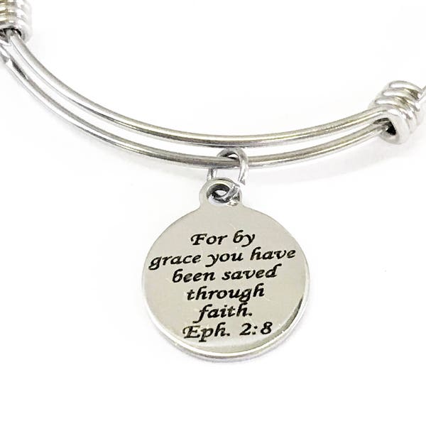 Christian Gifts, Saved By Grace Through Faith Bracelet, Eph 2 8 Bracelet, Christian Girls Group Gifts, Teen Girl Faith Gifts, Baptism Gift