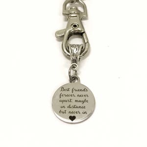 Best Friends Keychain, Best Friends Forever Never Apart, Best Friend Gift, Gift for Best Friend, BFF Gift, Gift For BFF, Never Apart