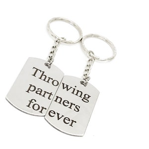 Throwing Partners Forever Keychain Set, Baseball Player Gift, Father Son Gift, Softball Keychains, Pitcher Catcher Keychains, Graduation